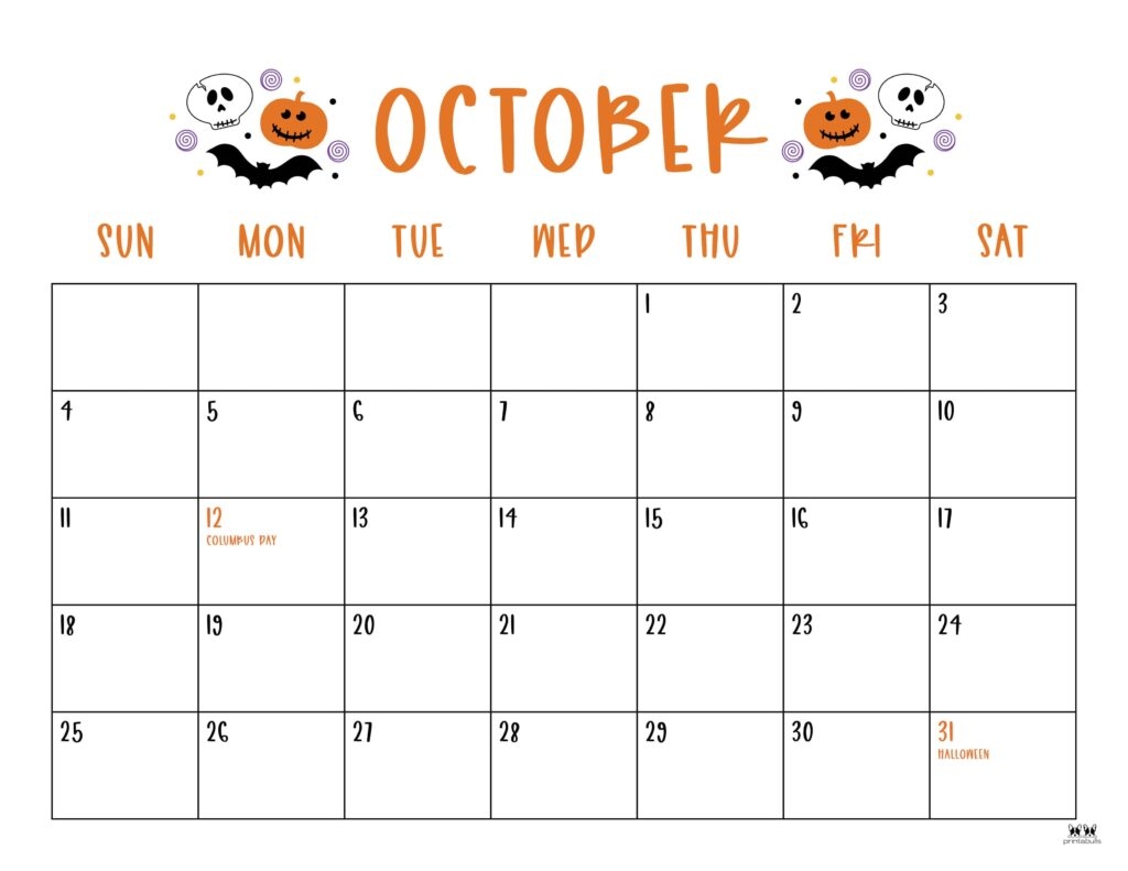 October 2026 Calendars 123 FREE Printables Printabulls