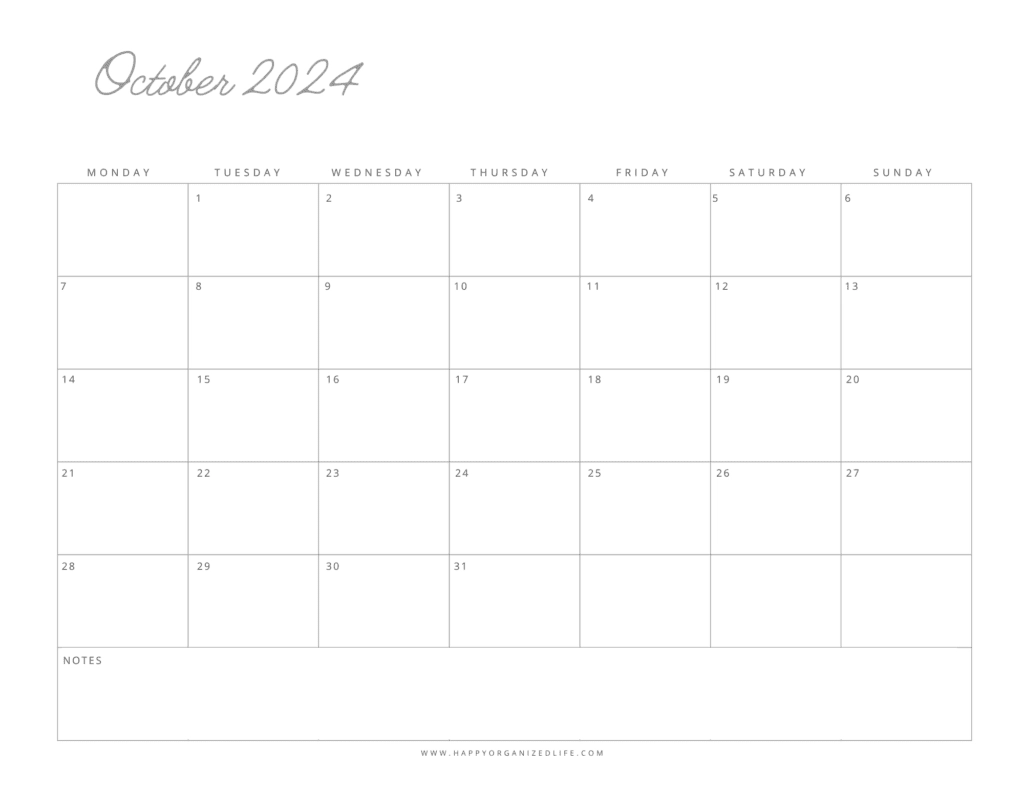 October Calendar For 2024 45 Free Printable Designs