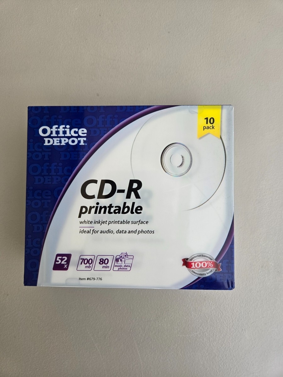 Office Depot 10 Pack CD R Printable 700 Mb 80 Min 52x MUSIC 