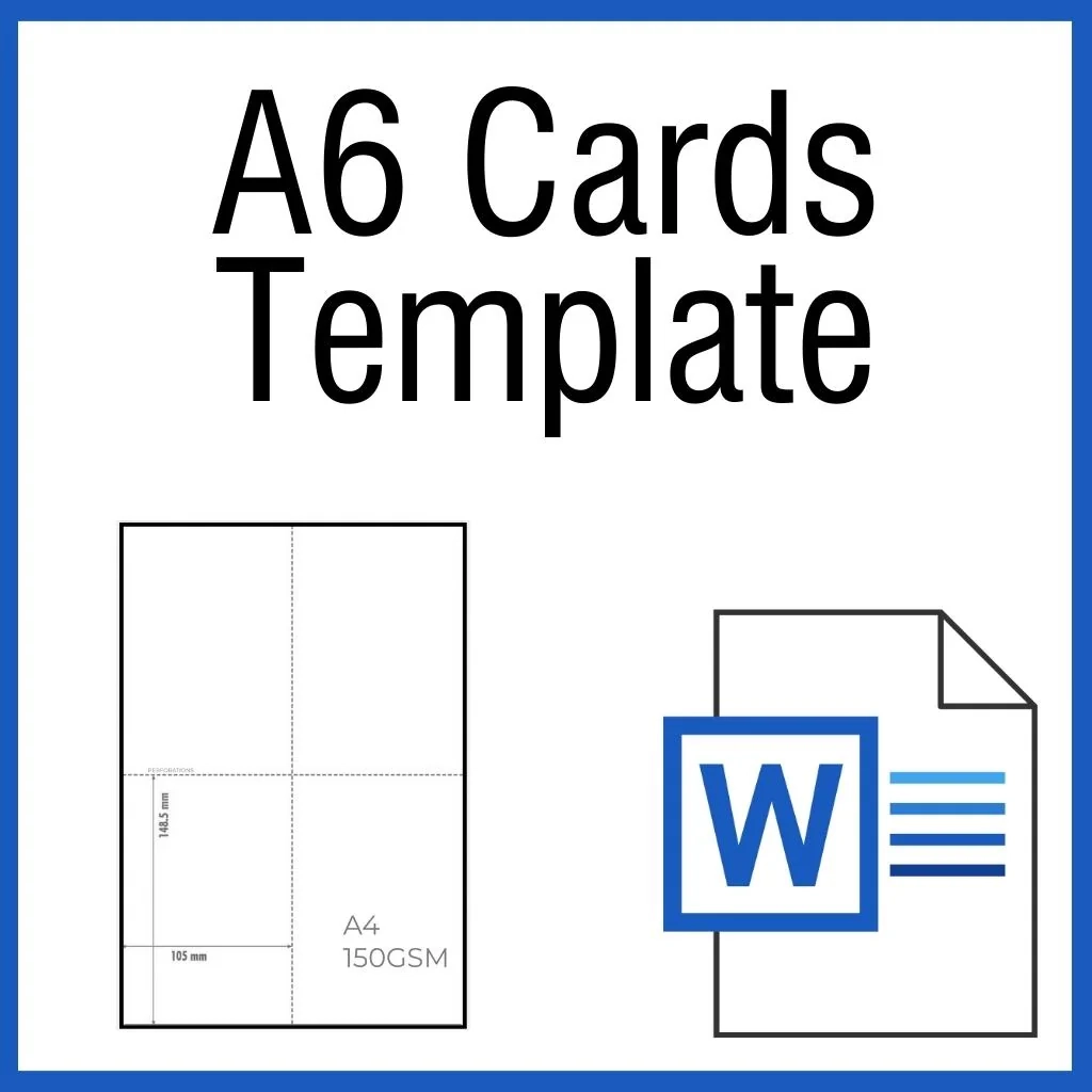 OfficeGear A6 Cards 4 Up Printable Template TA6 4 