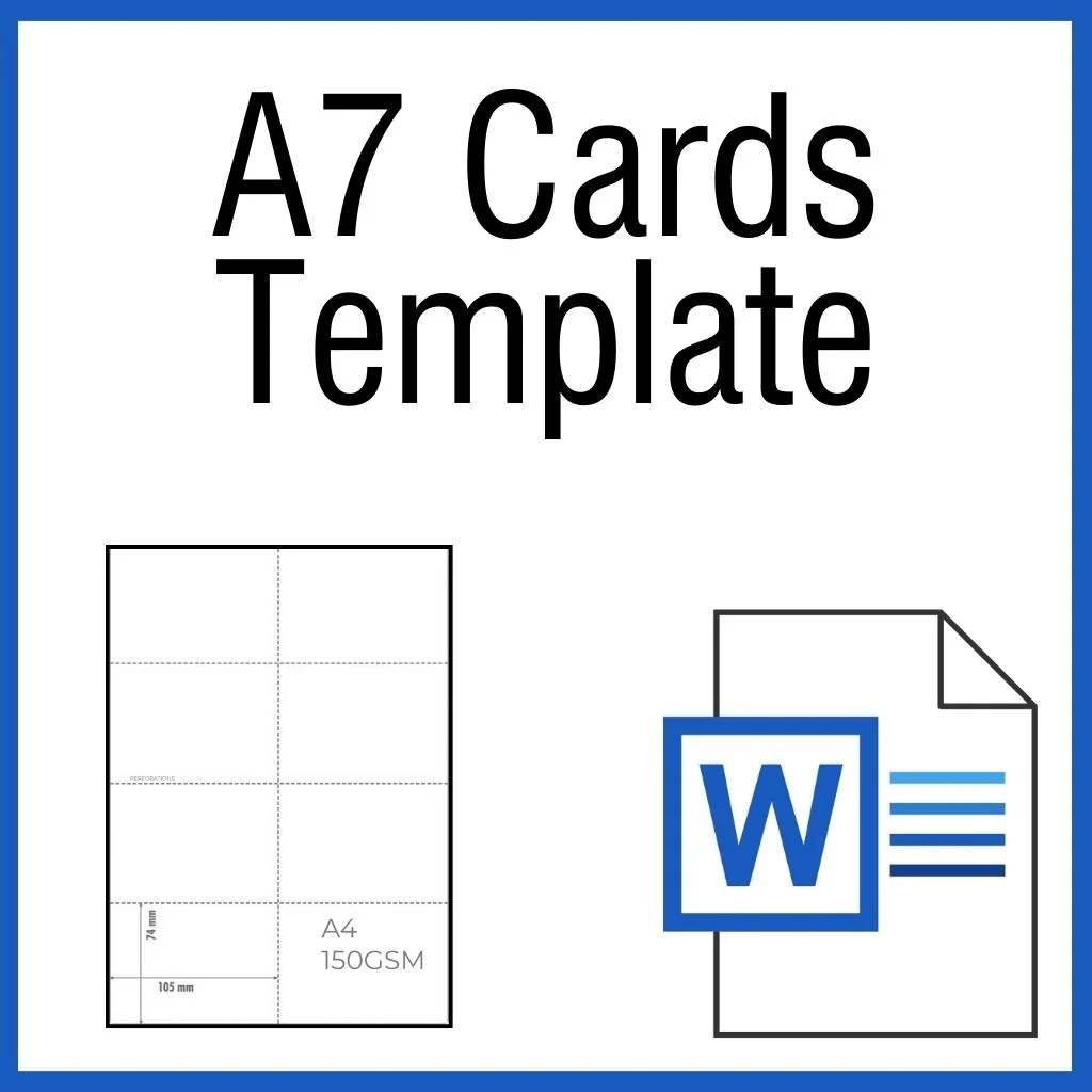 OfficeGear A7 Cards 8 Up Printable Template TA7 8 