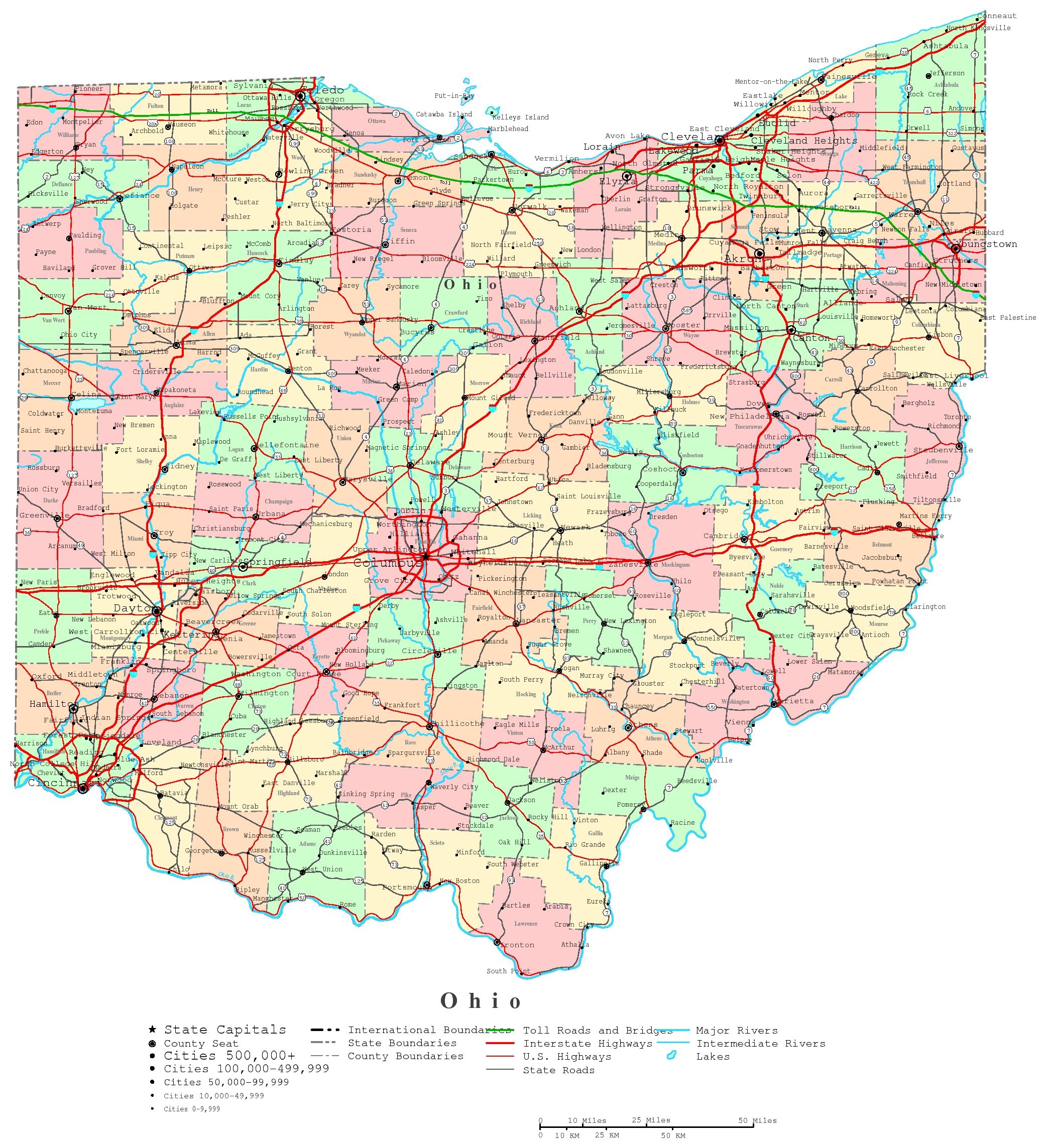 Blank Printable Map Of Ohio