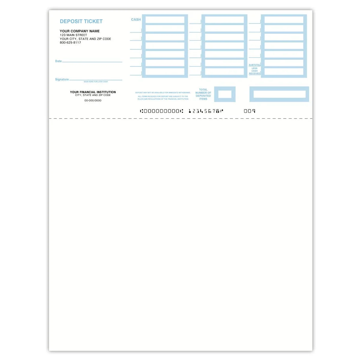 Free Blank Deposit Slip Printable