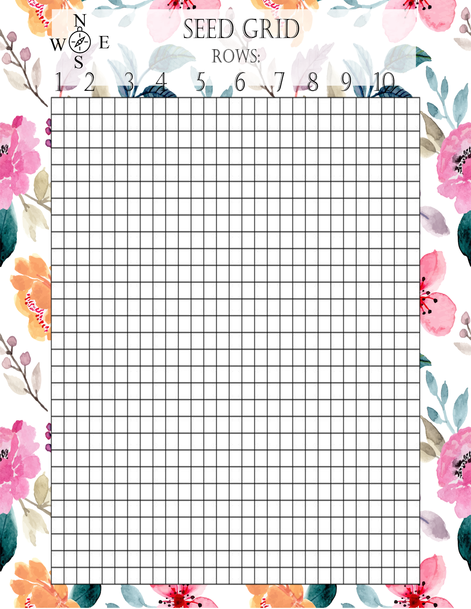 Our Hopeful Home Free Seed Grid Printable And Seed Planting Chart 
