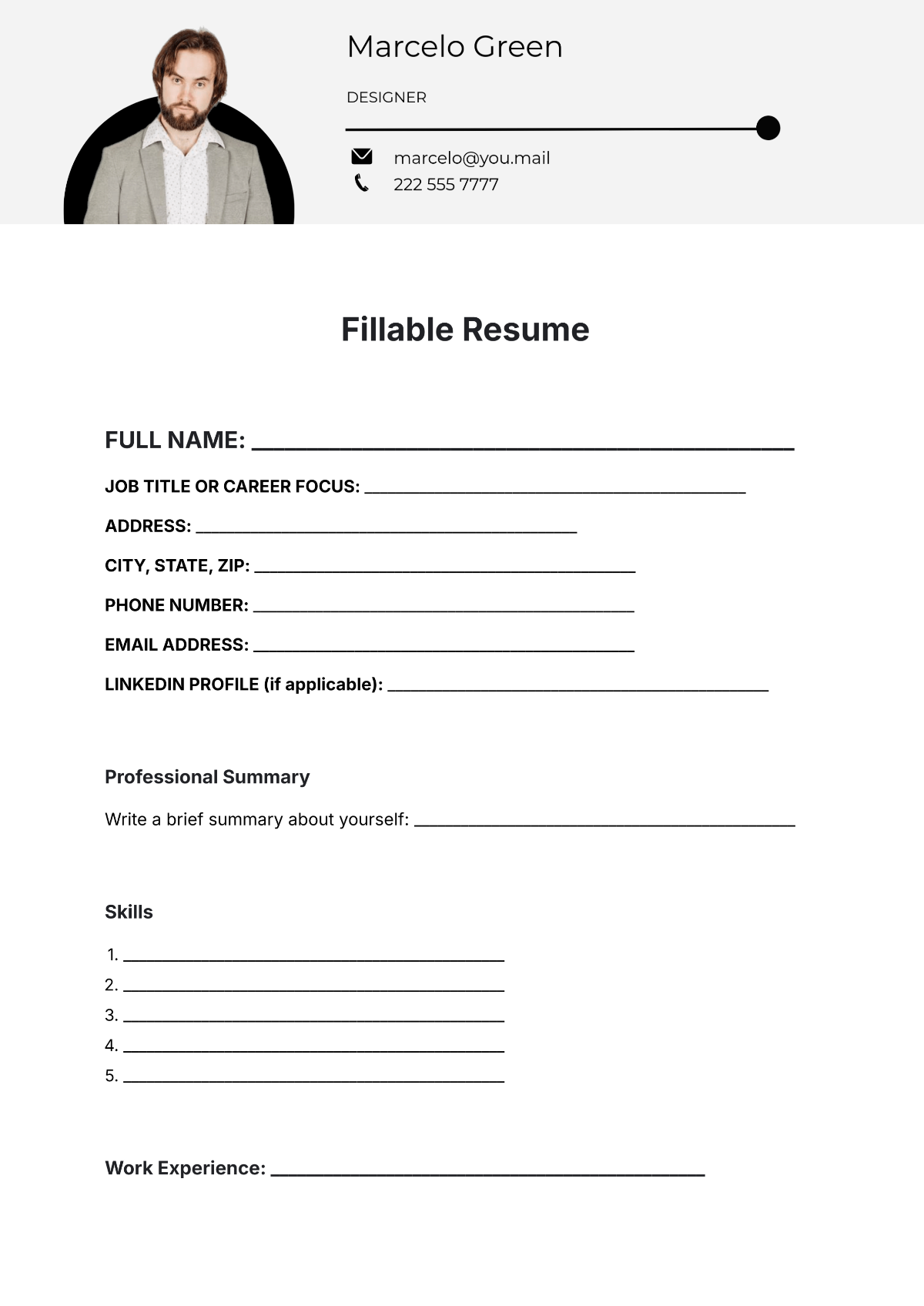 Page 2 Free CV Templates Editable And Downloadable