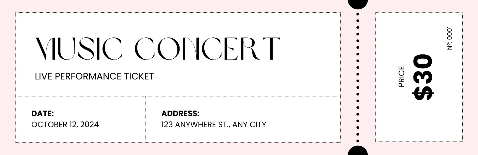 Templates Free Printable Blank Tickets
