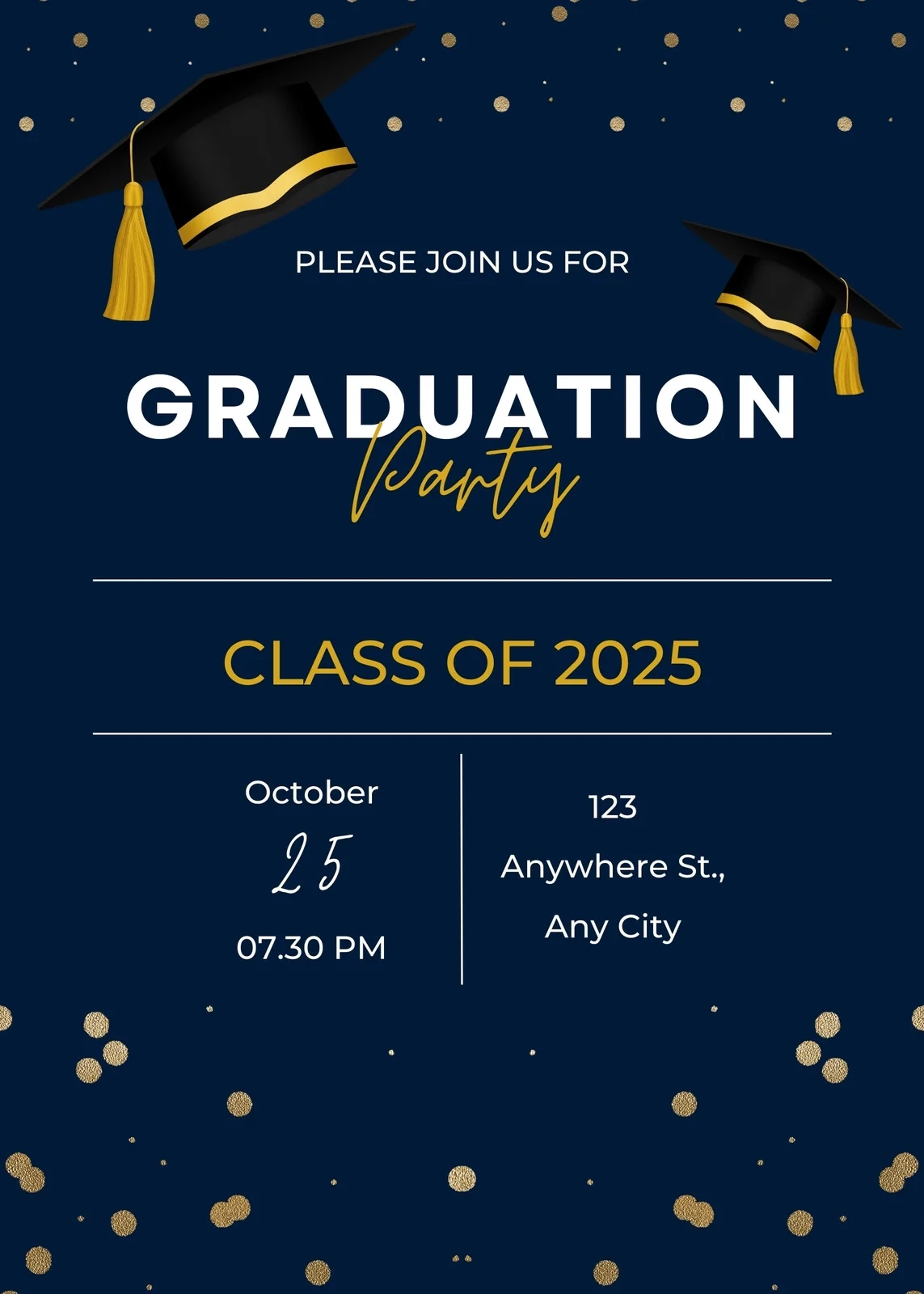 Printable Blank Graduation Invitation Template