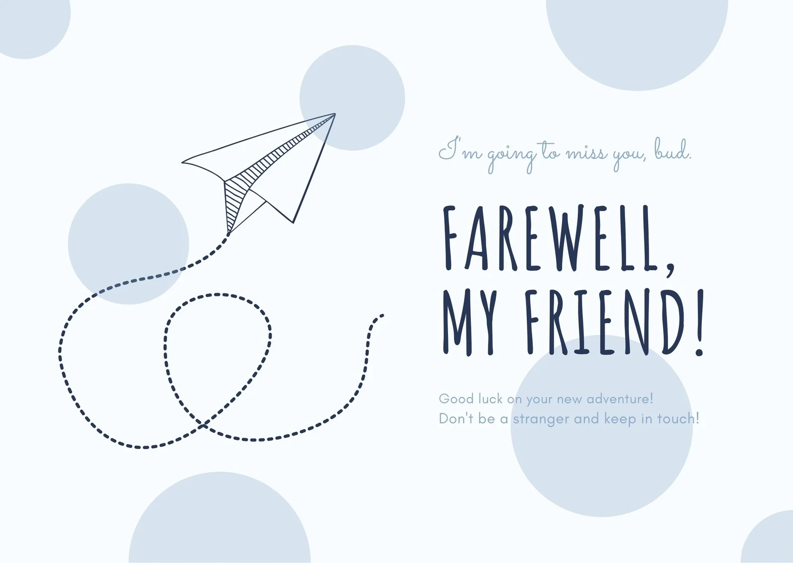 Page 4 Free Printable Farewell Card Templates To Personalize 