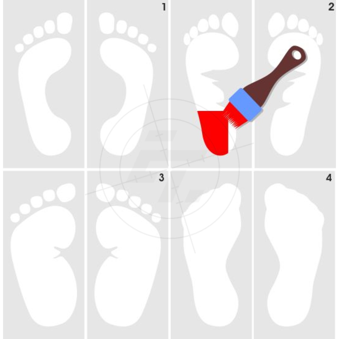 Painter Template Footprint Bare Feet 2nd Set Aufkleber Sticker 
