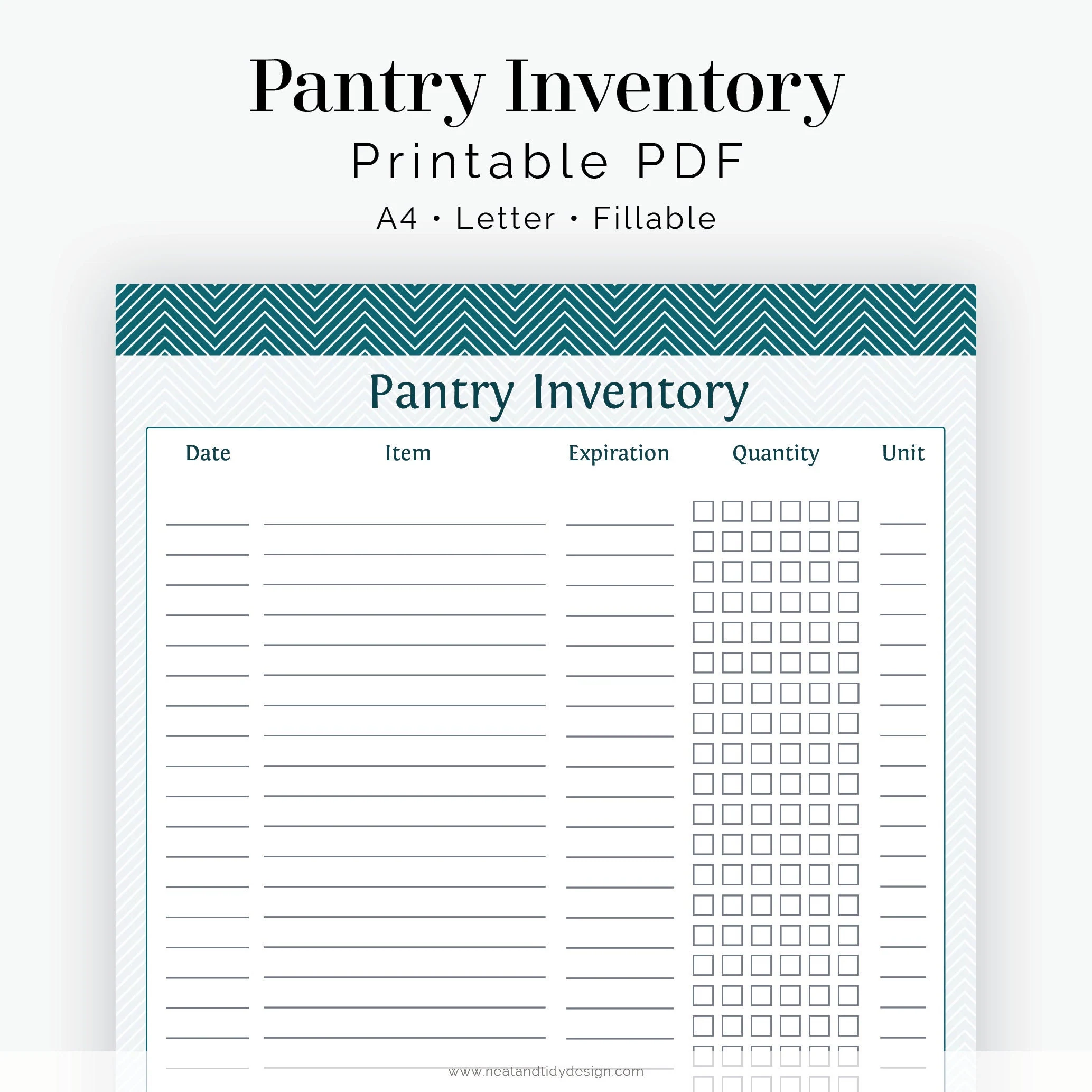 Printable Blank List Pantry
