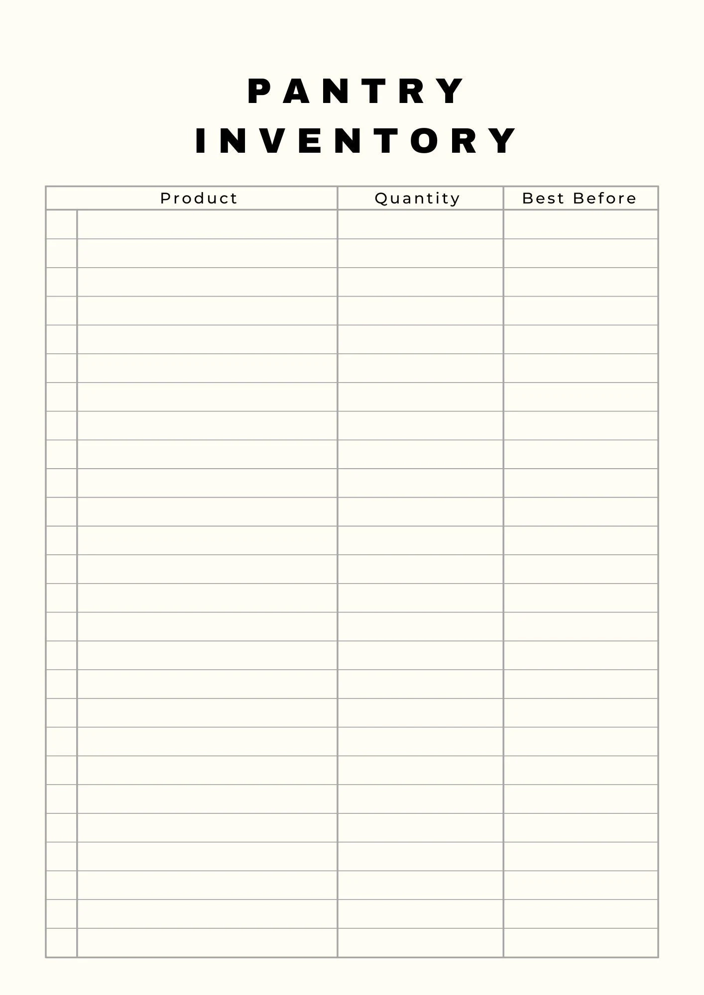 Pantry Inventory printable amp Digital Product Quantity Best 