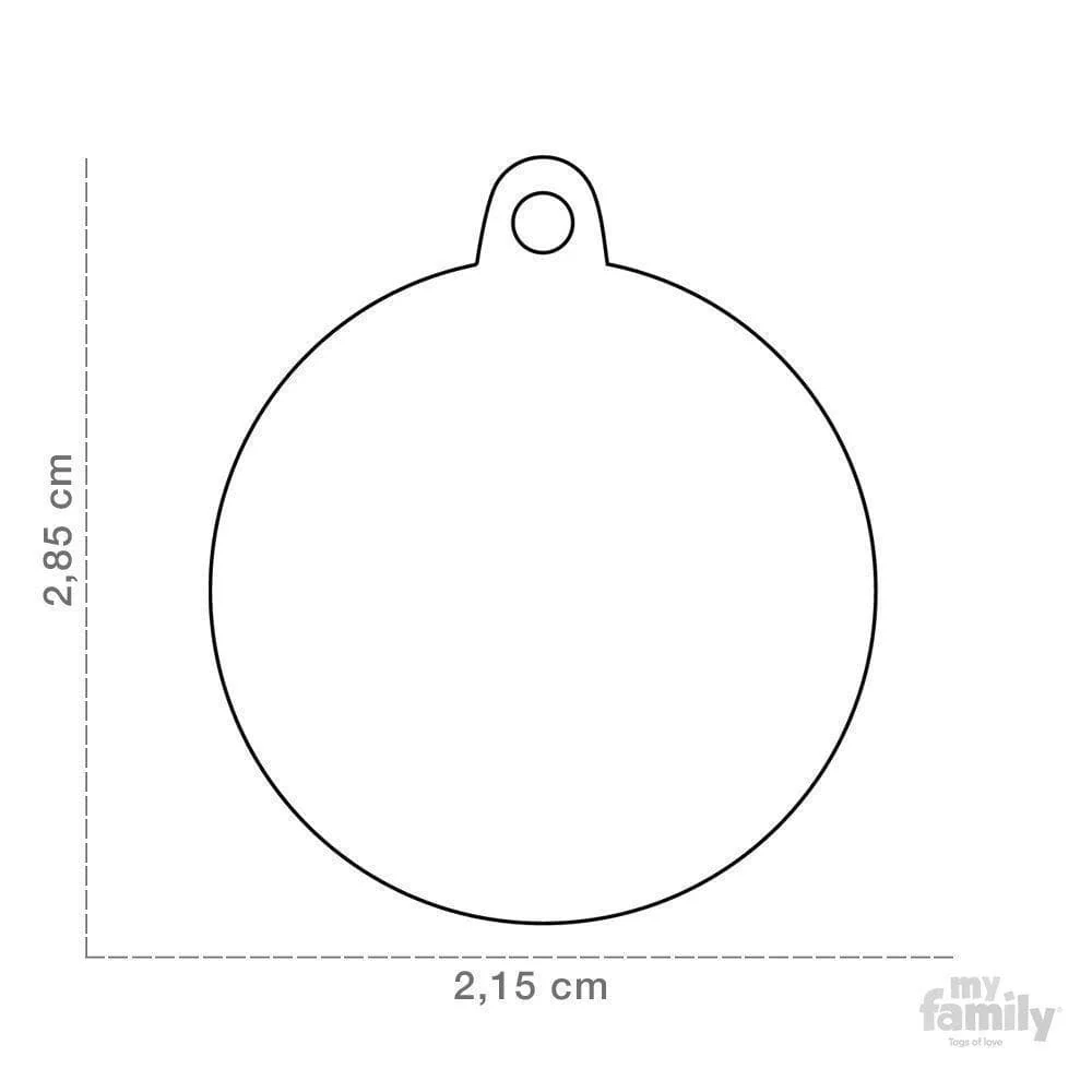 Pet ID Tag Shine Pink Small Circle Dog Tag Fetching Ware