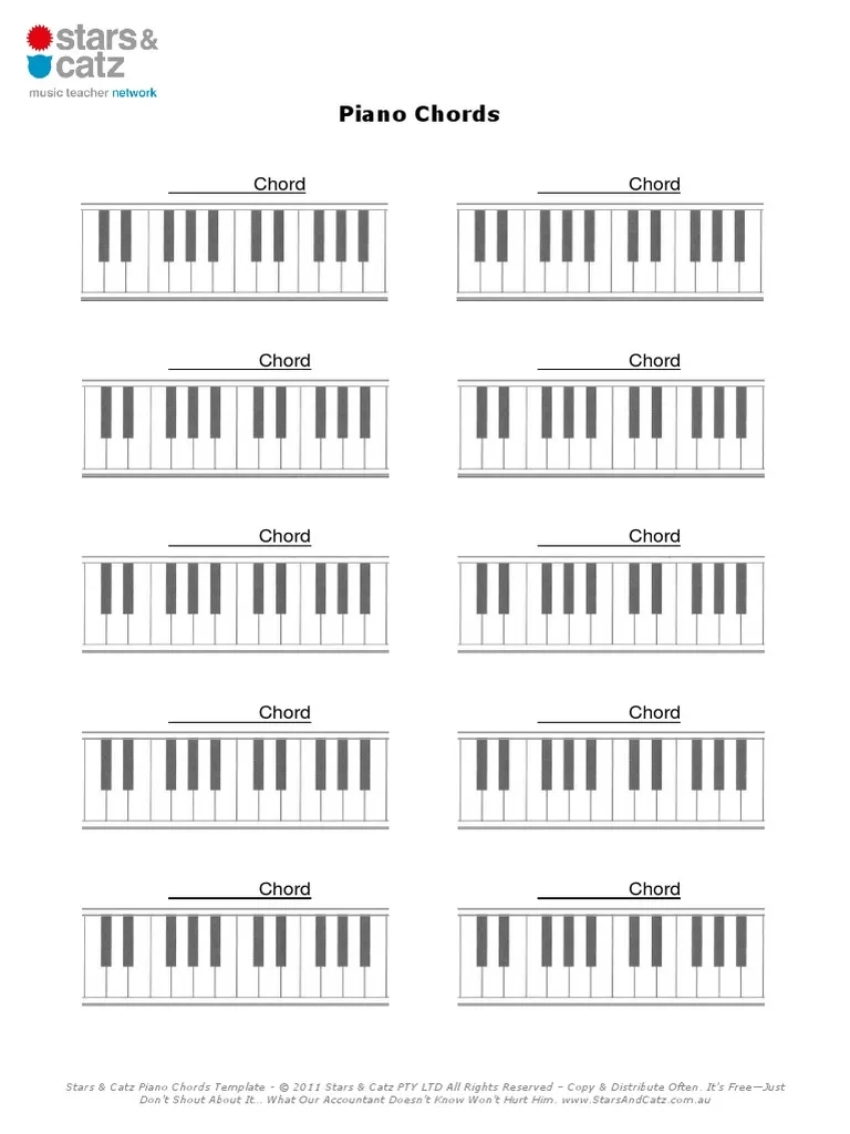 Piano Chord Blank Diagrams Printable