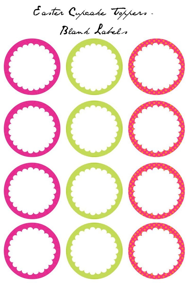Blank Printable Labels Cupcake
