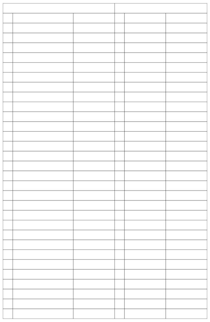 Blank Printable Pin Sheet