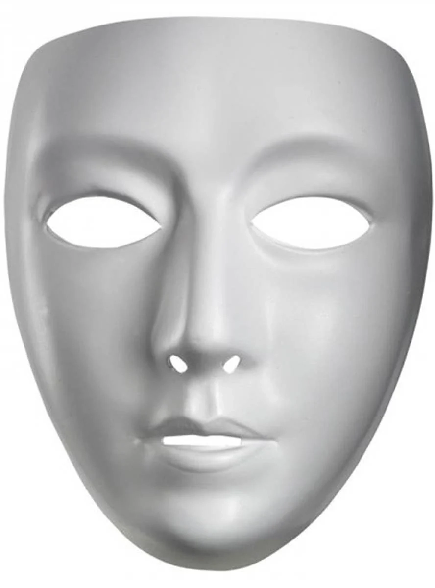 Plain White Female Face Mask DIY Blank White Party Mask