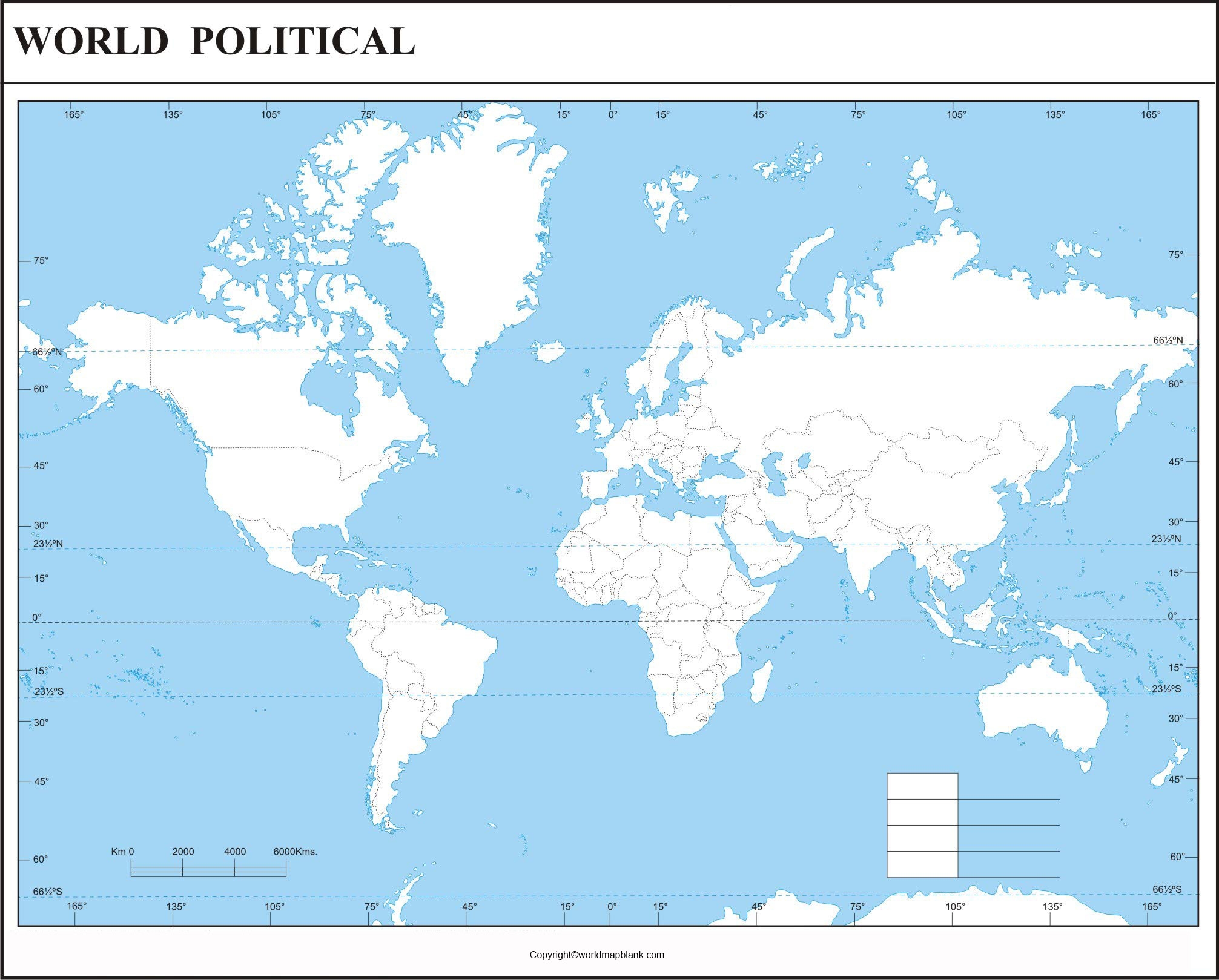 Blank World Physical Map Printable