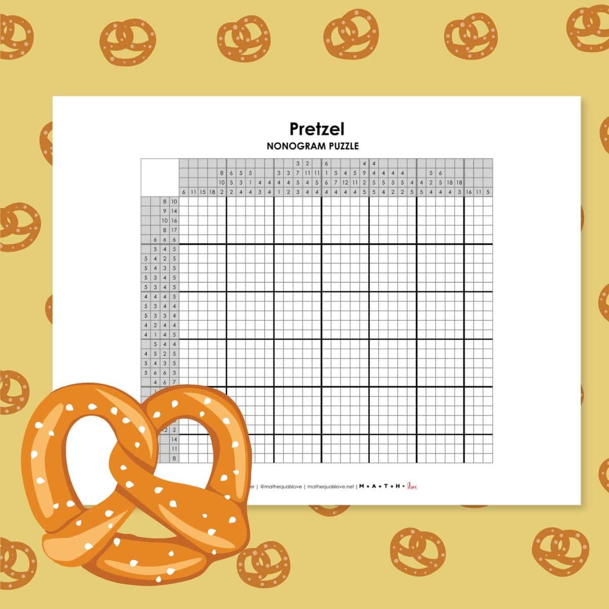 Pretzel Nonogram Puzzle Math Love