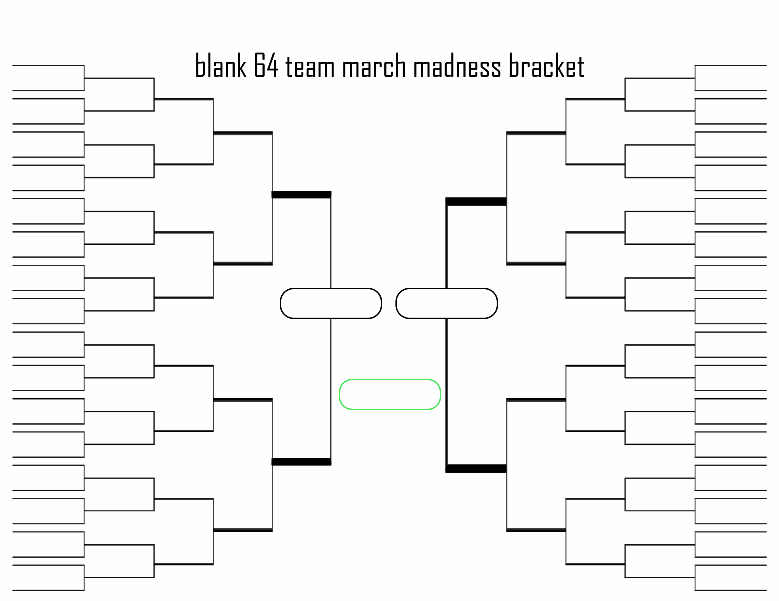 Print This Free Blank March Madness Bracket With Slots For 64 