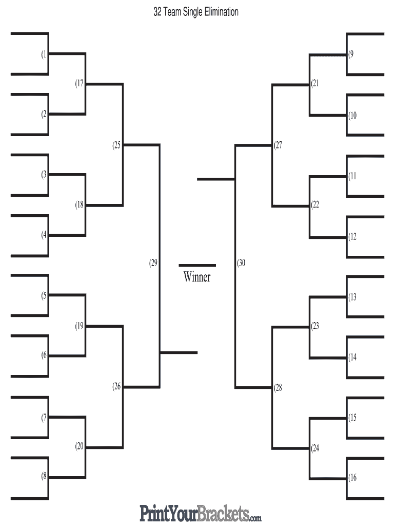 Blank Printable Bracket 32