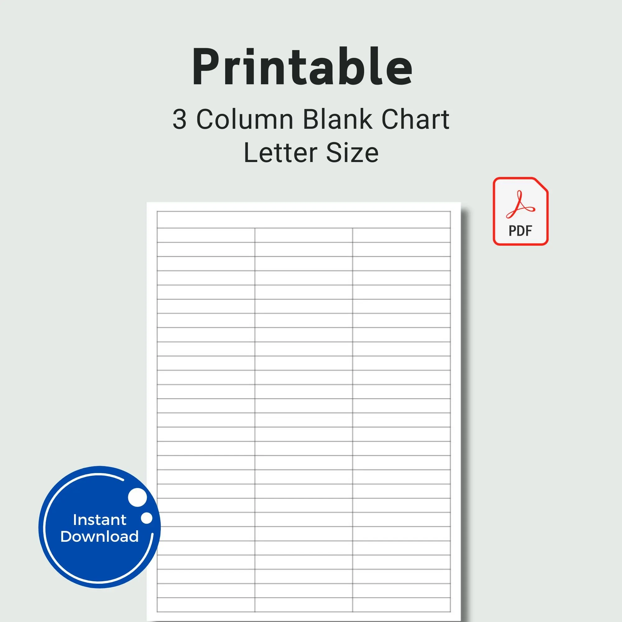3 Column Blank Template Printable