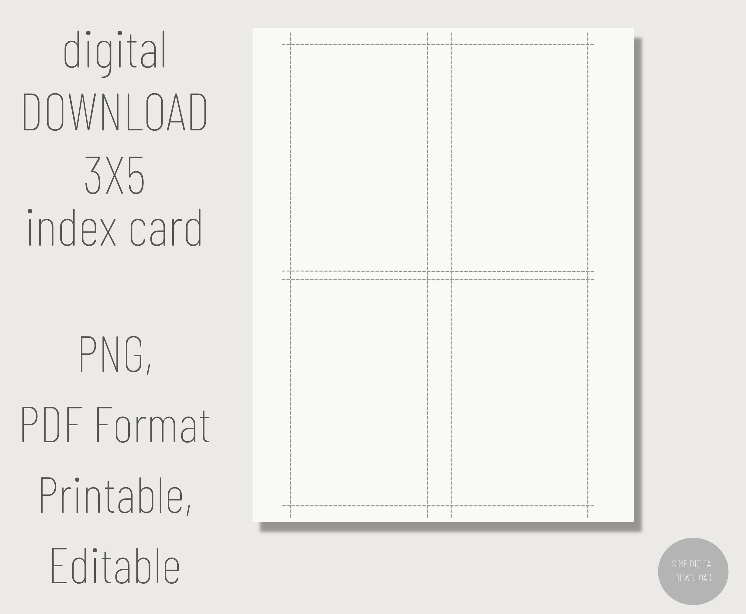 Blank Printable 3x5 Cards
