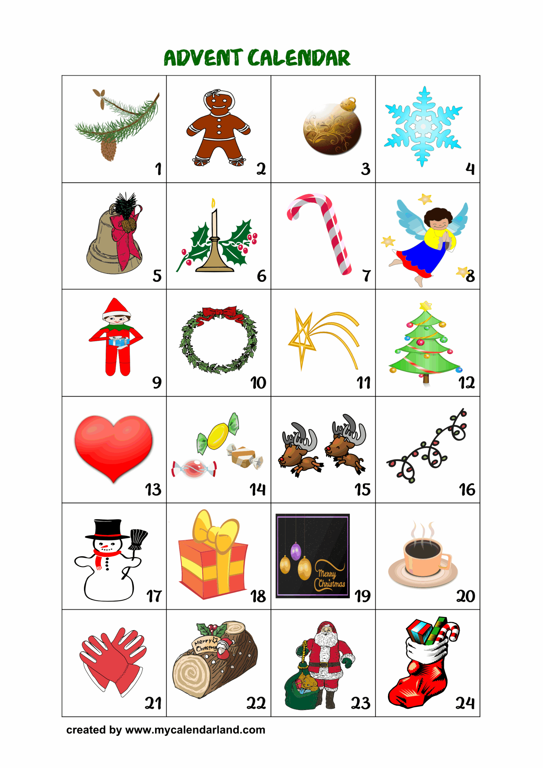 Blank Printable Advent Cards