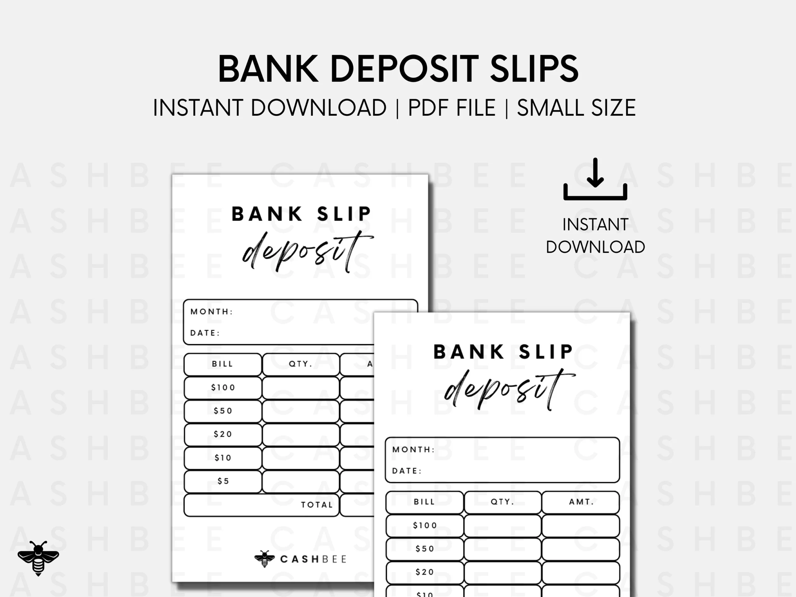 Blank Printable Deposit Slip