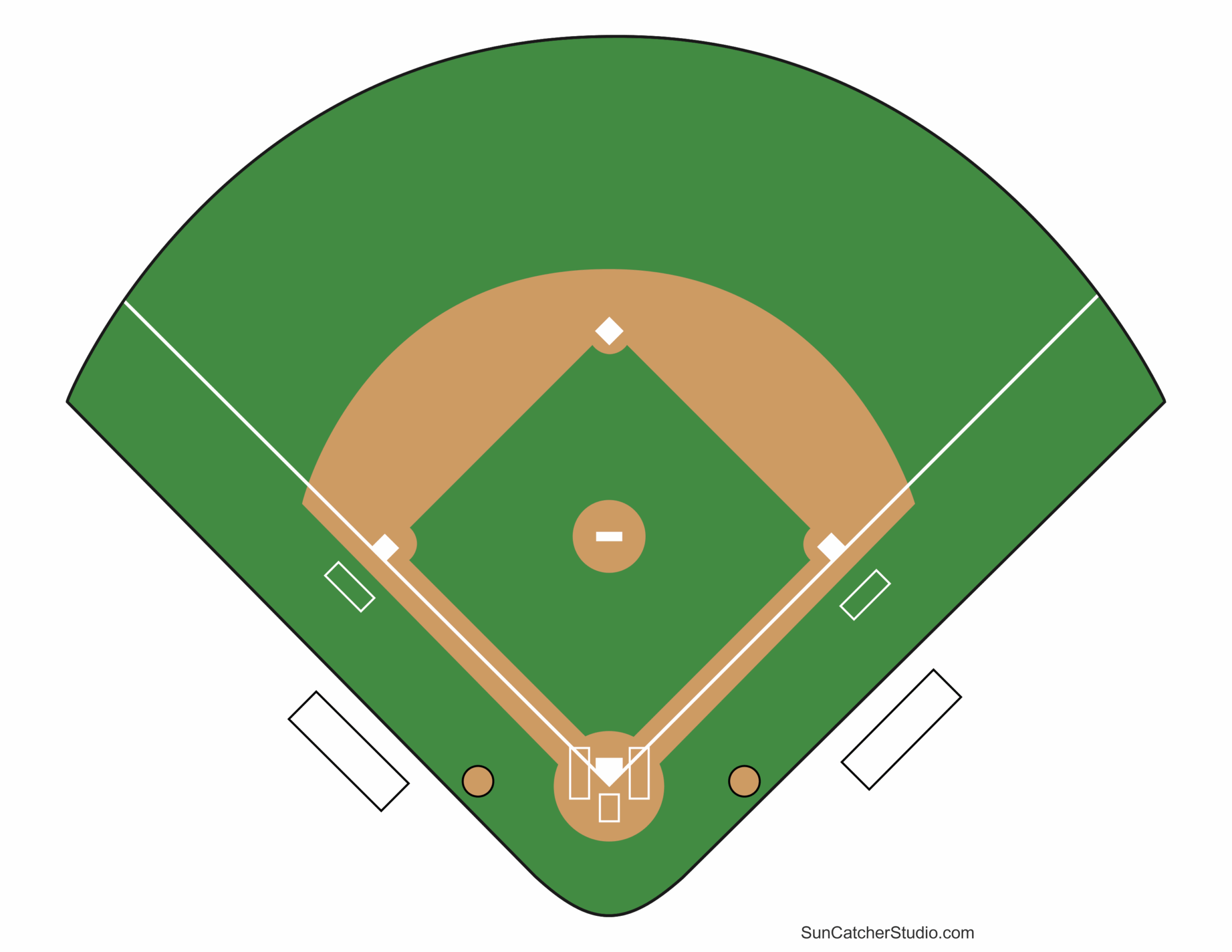 Printable Baseball Field Diagram Softball Diamond Templates 