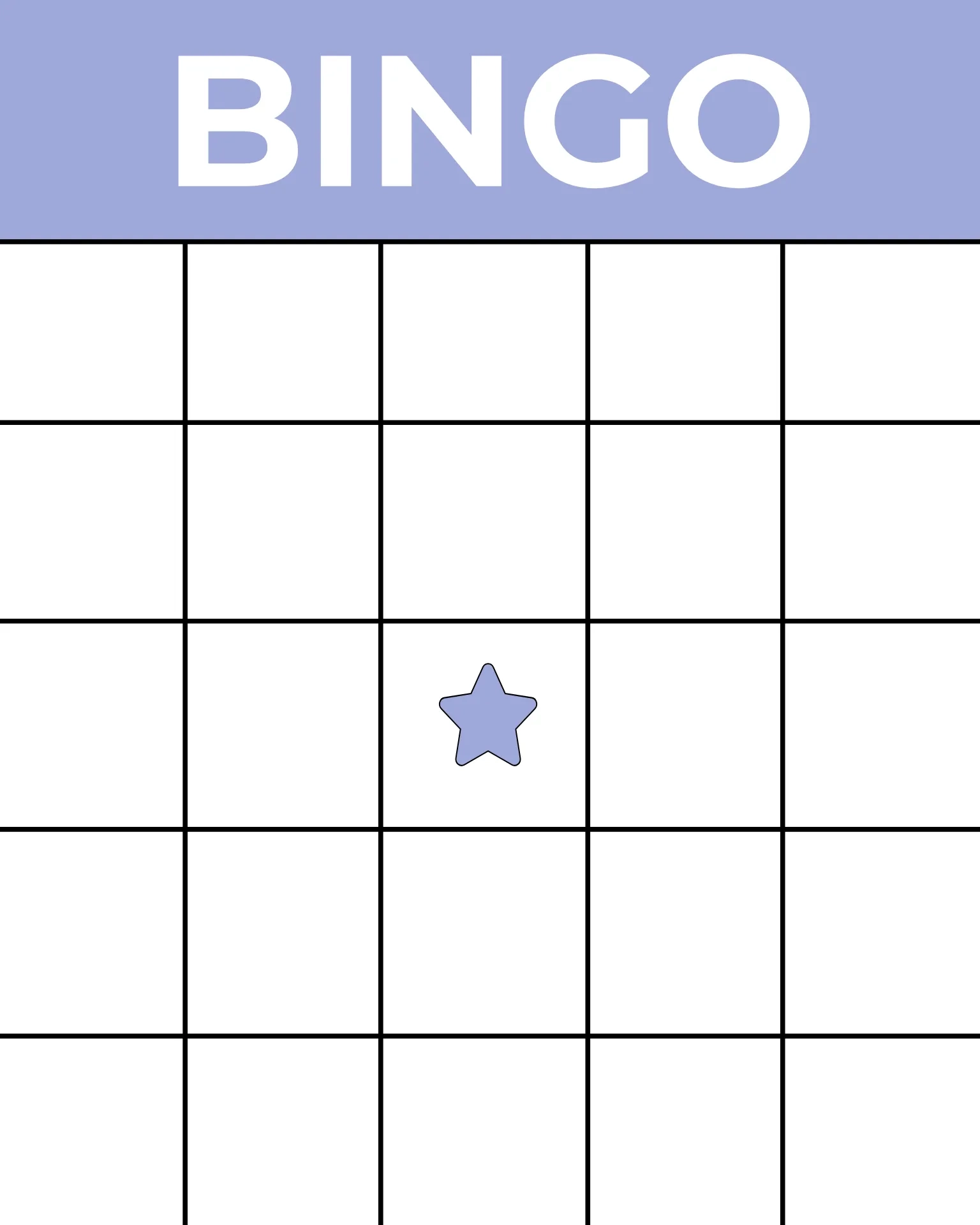 Free Blank Printable Bingo Cards
