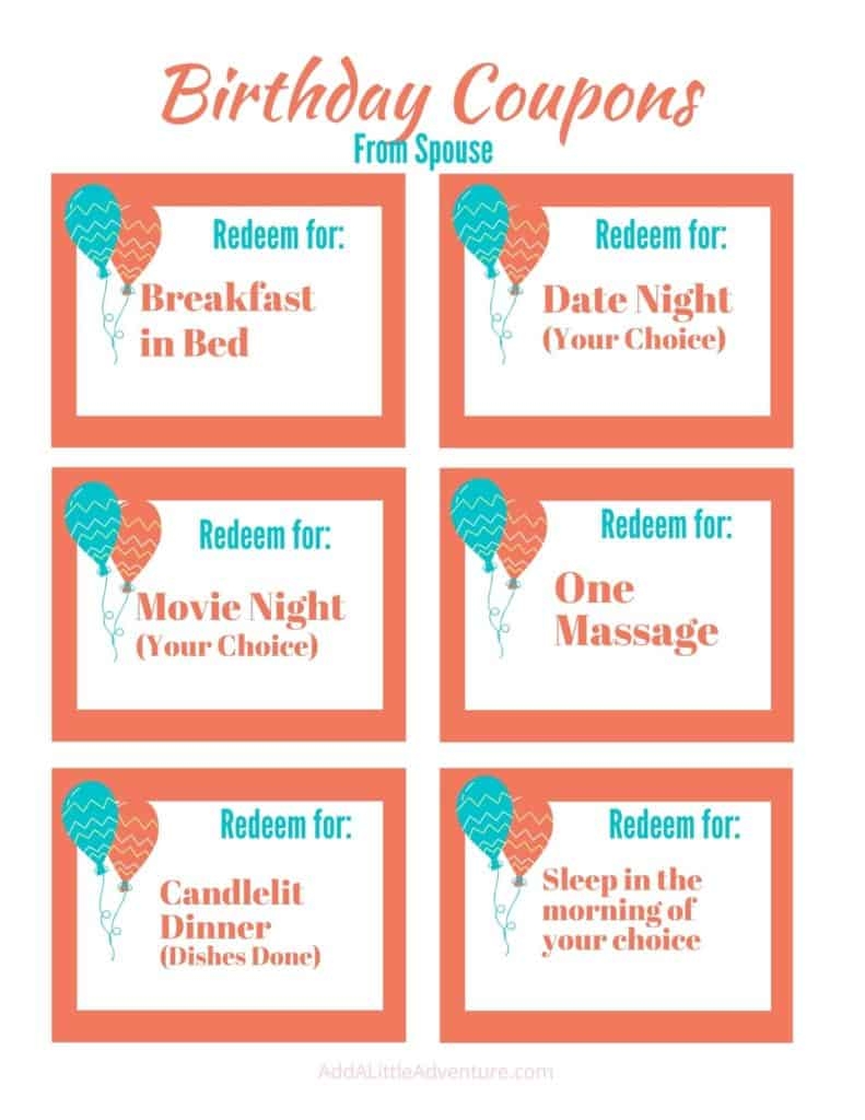 Printable Blank Coupons For Birthday