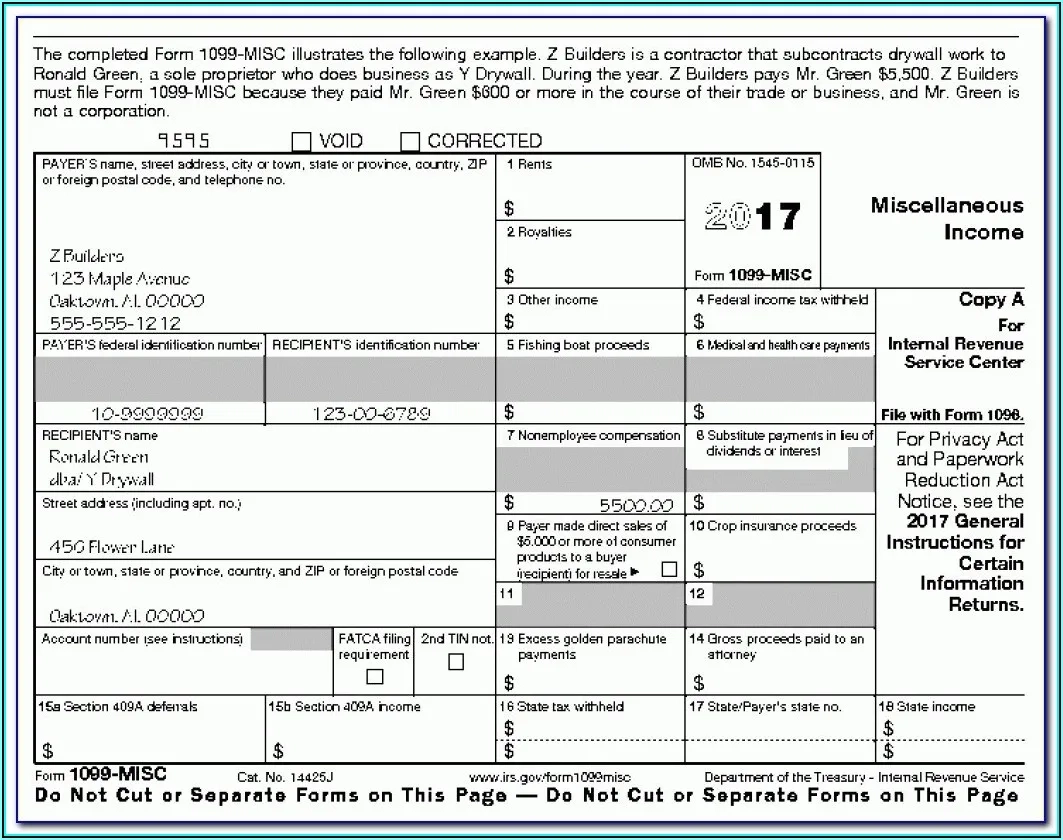 Printable 1099 Forms Blank