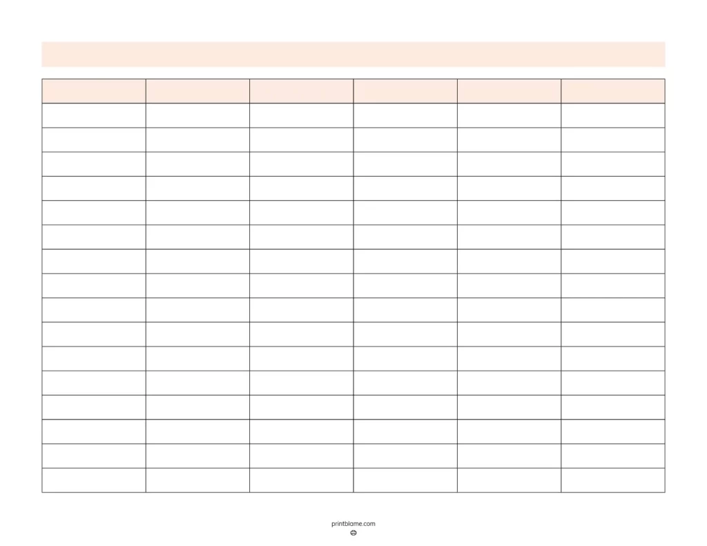 Blank Charts Printable Free