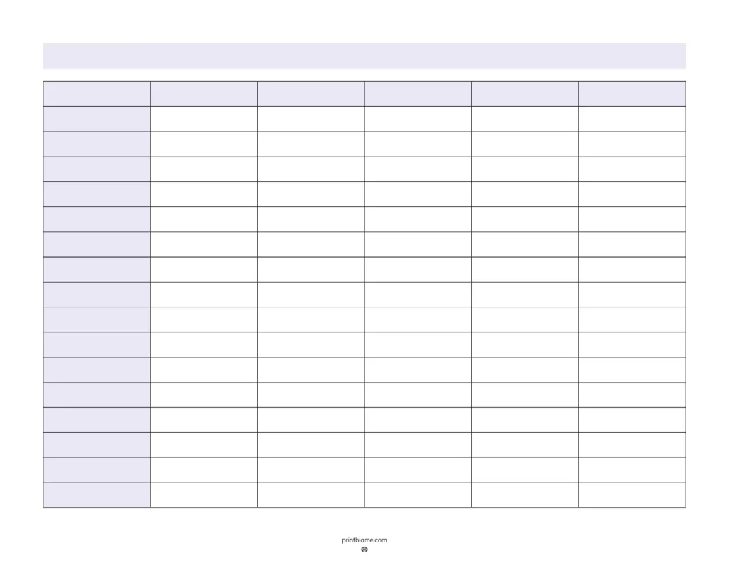 Printable Blank Excel Sheet