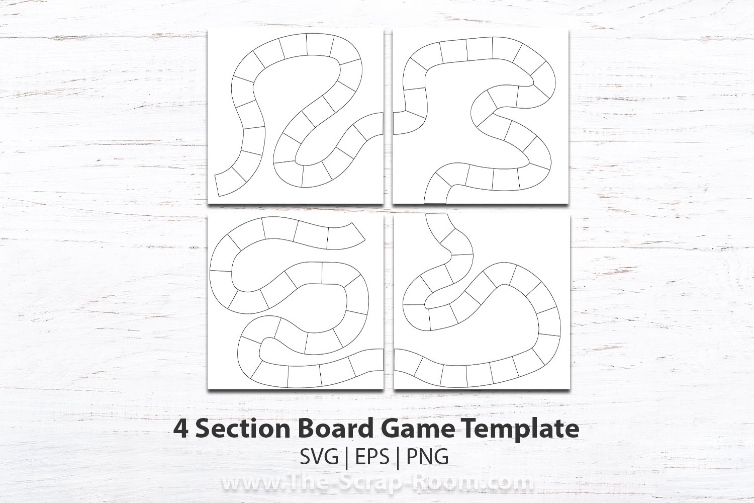 Printable Blank Board Game Template 4 Pieces Layout 3