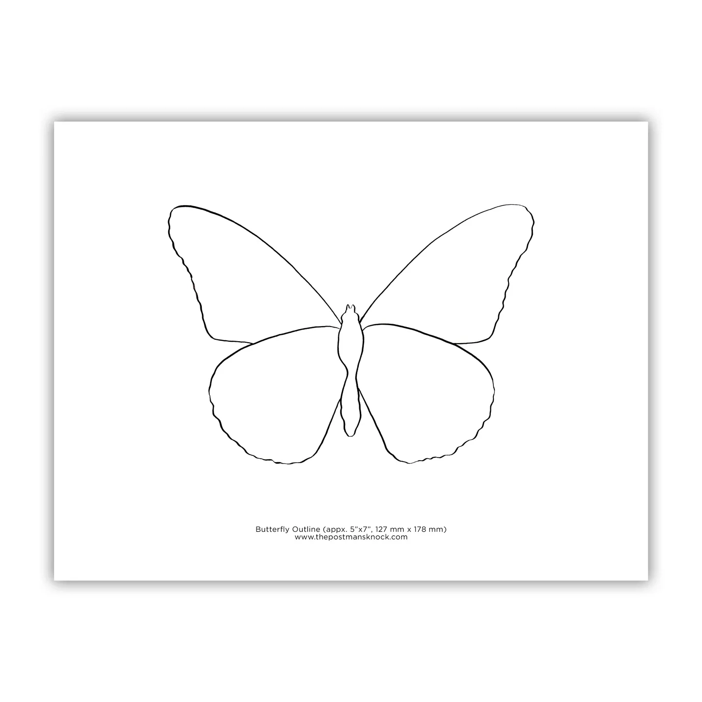 Printable Blank Butterfly Template