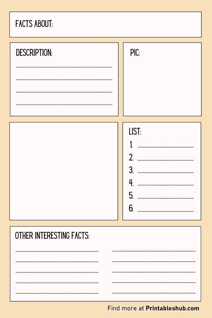 Printable Blank Fact Sheet Templates
