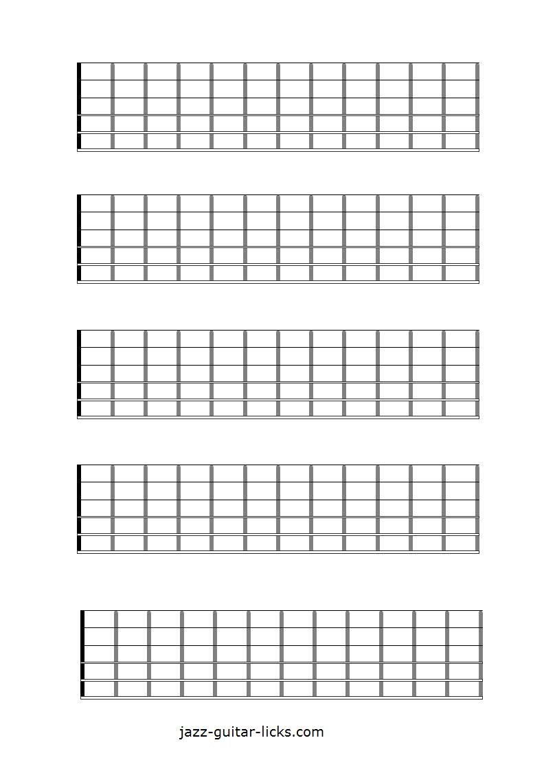 Printable Blank Guitar Neck Diagrams Chord amp Scale Charts