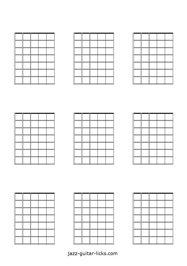 Printable Blank Guitar Neck Diagrams Chord amp Scale Charts