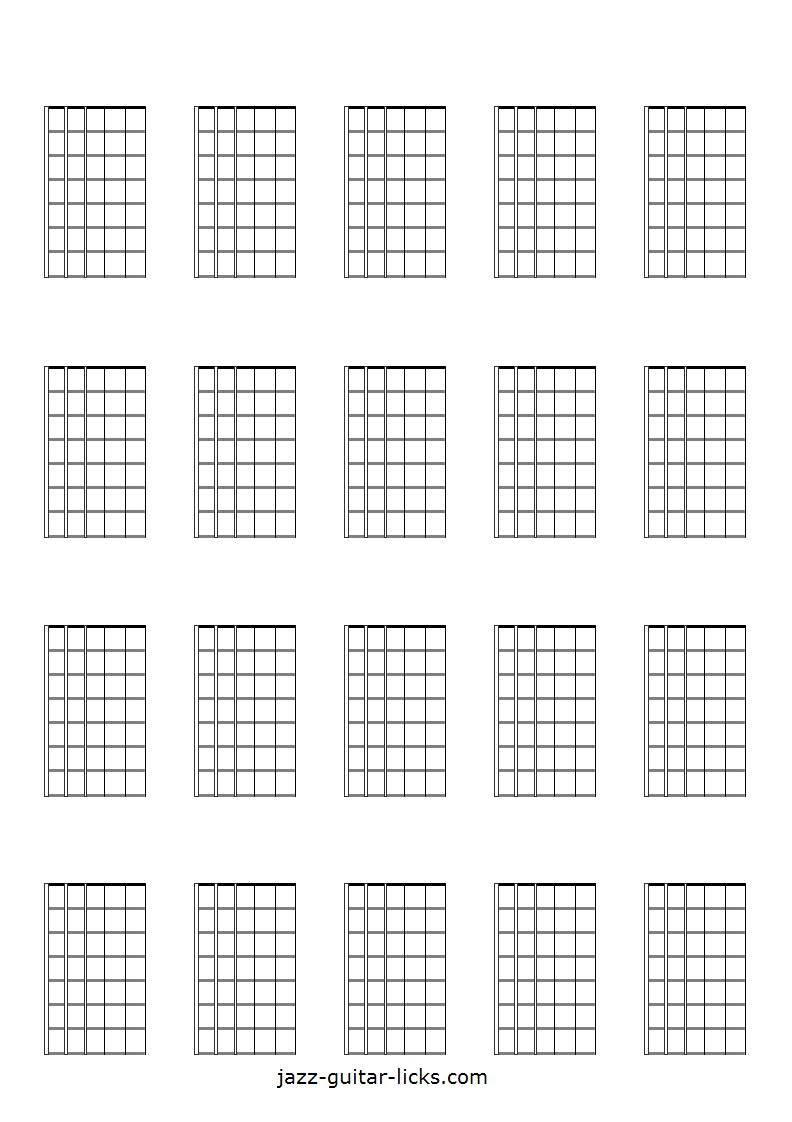 Printable Blank Guitar Neck Diagrams Chord amp Scale Charts