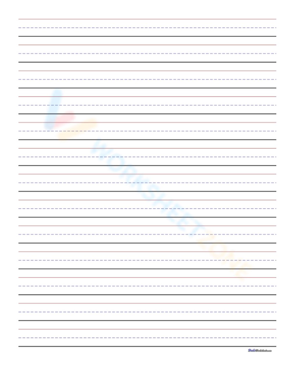 Printable Blank Handwriting Paper