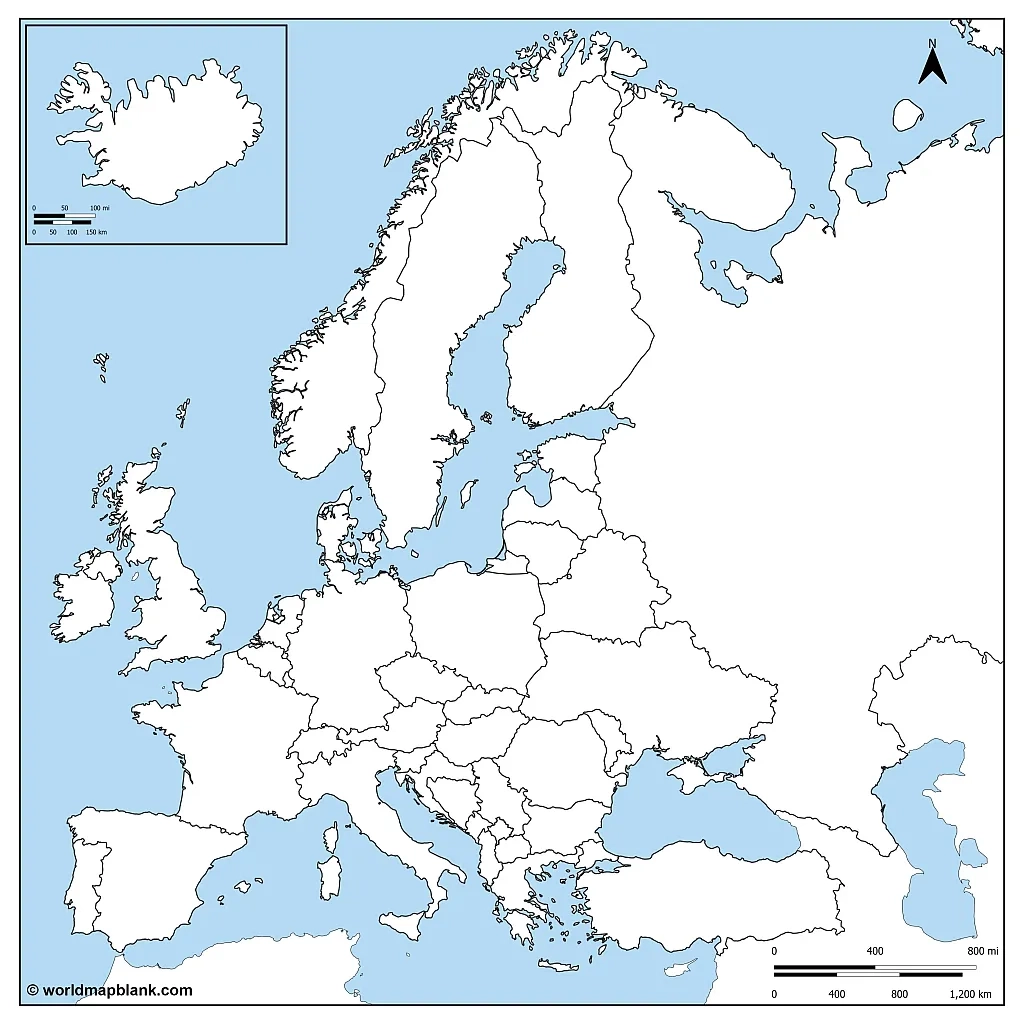 Blank Europe Printable