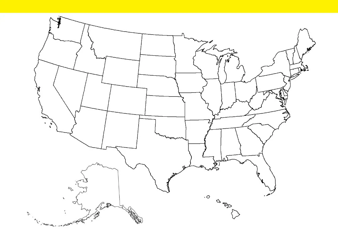 Printable Blank Map Of The US Perfect For Geography Lessons 