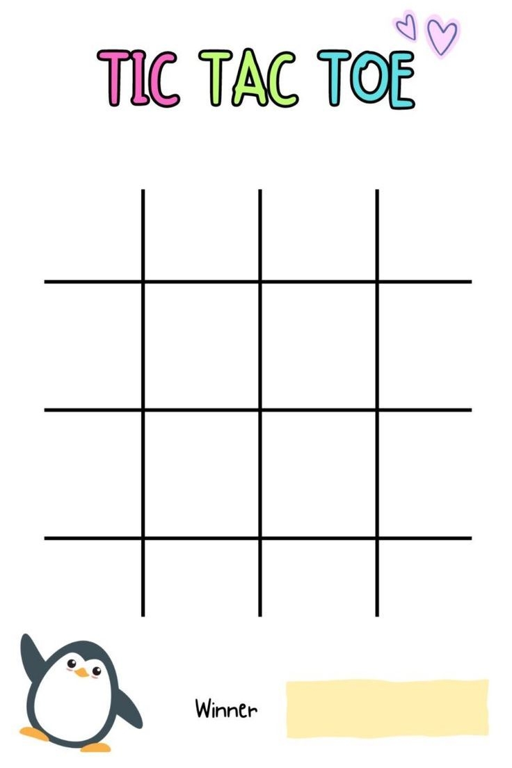 Blank Tic Tac Toe Printable