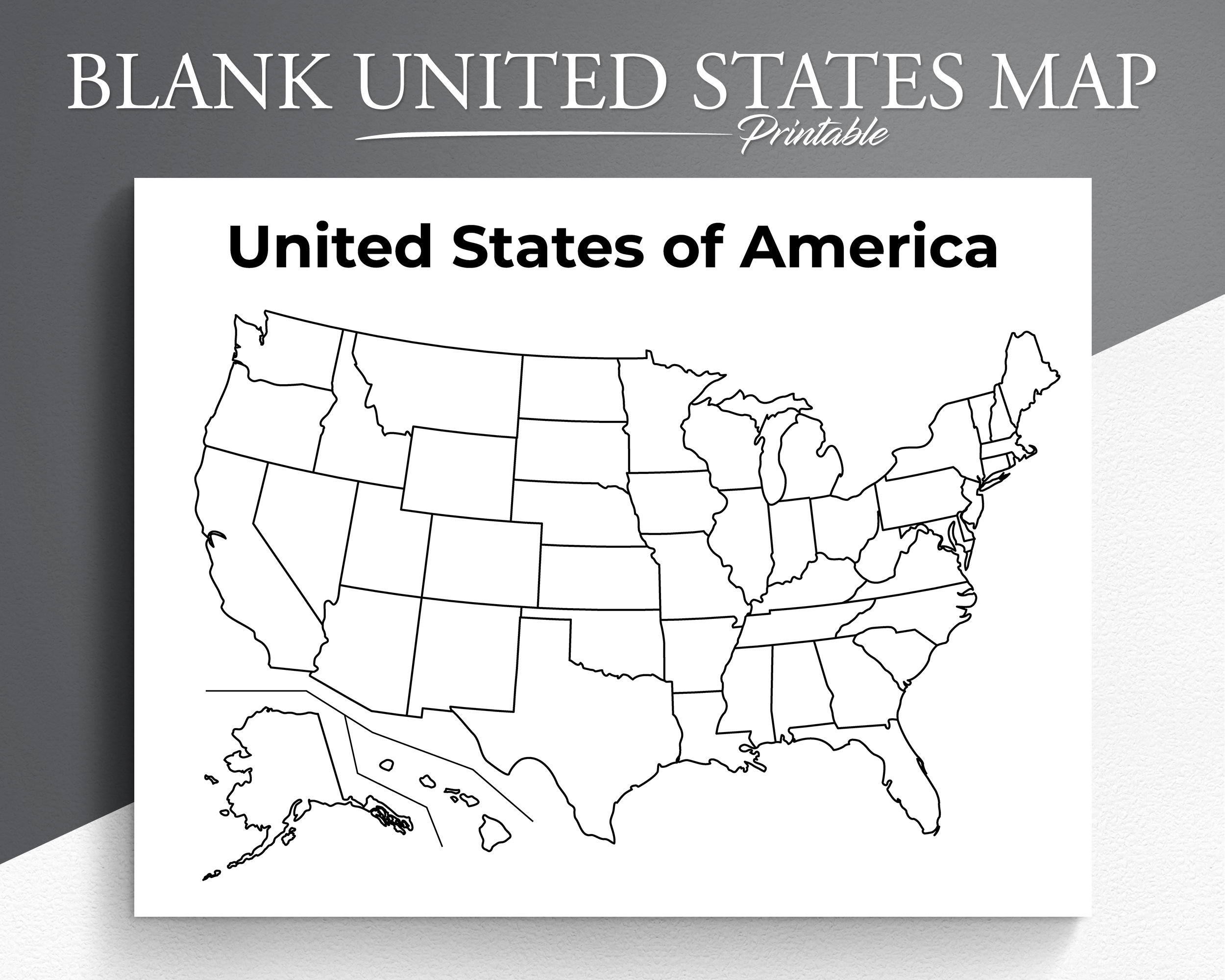 Map Of Usa Printable Blank