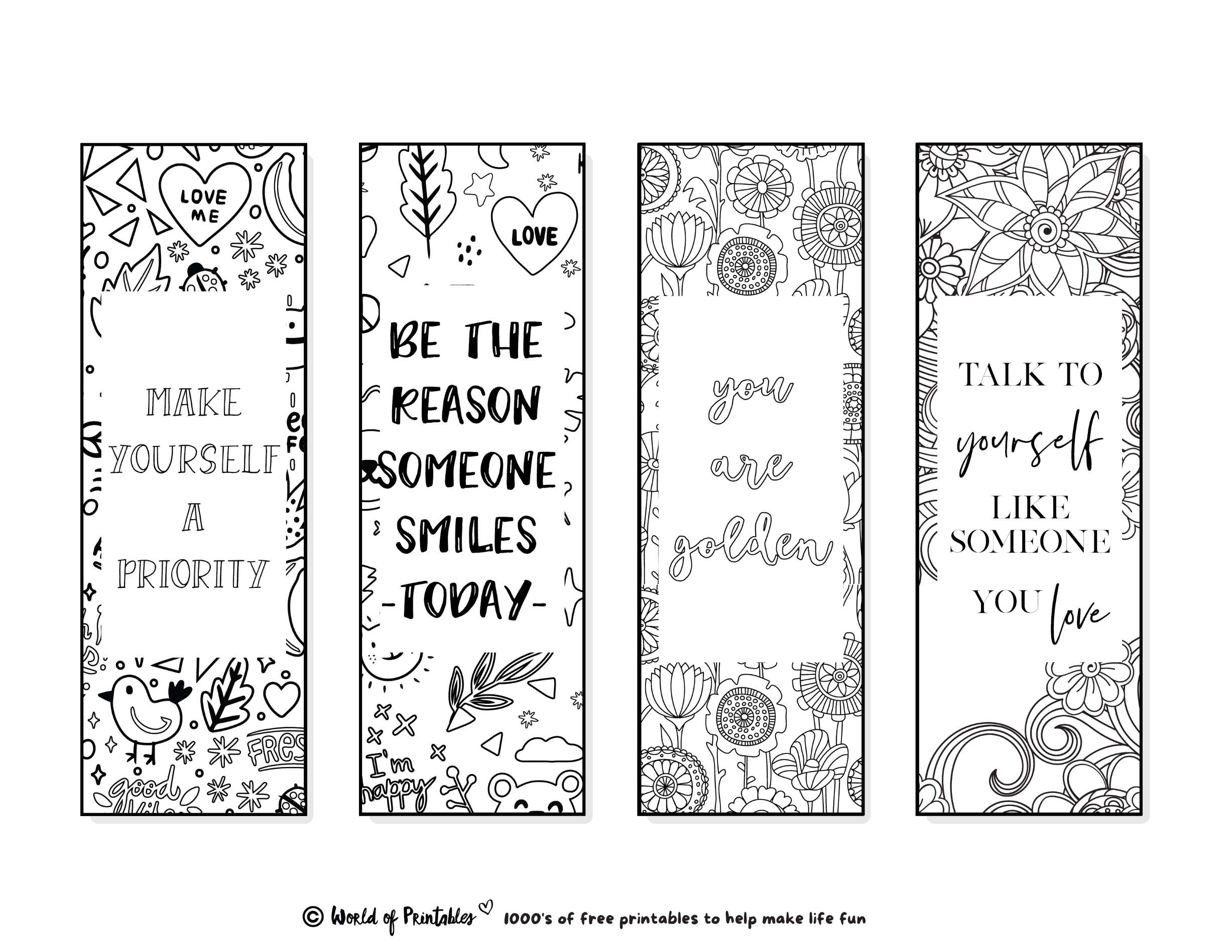 Bookmarks Printable Free Blank Quotes