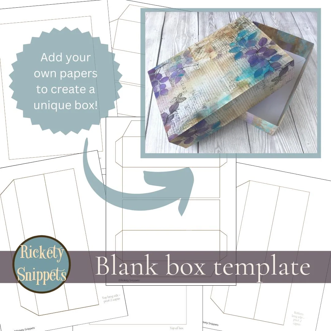 Printable Box Template Junk Journal Printables Ephemera Box Blank Box Templates DIY Box Digital Folio Box Kit Printable Box Design Etsy de