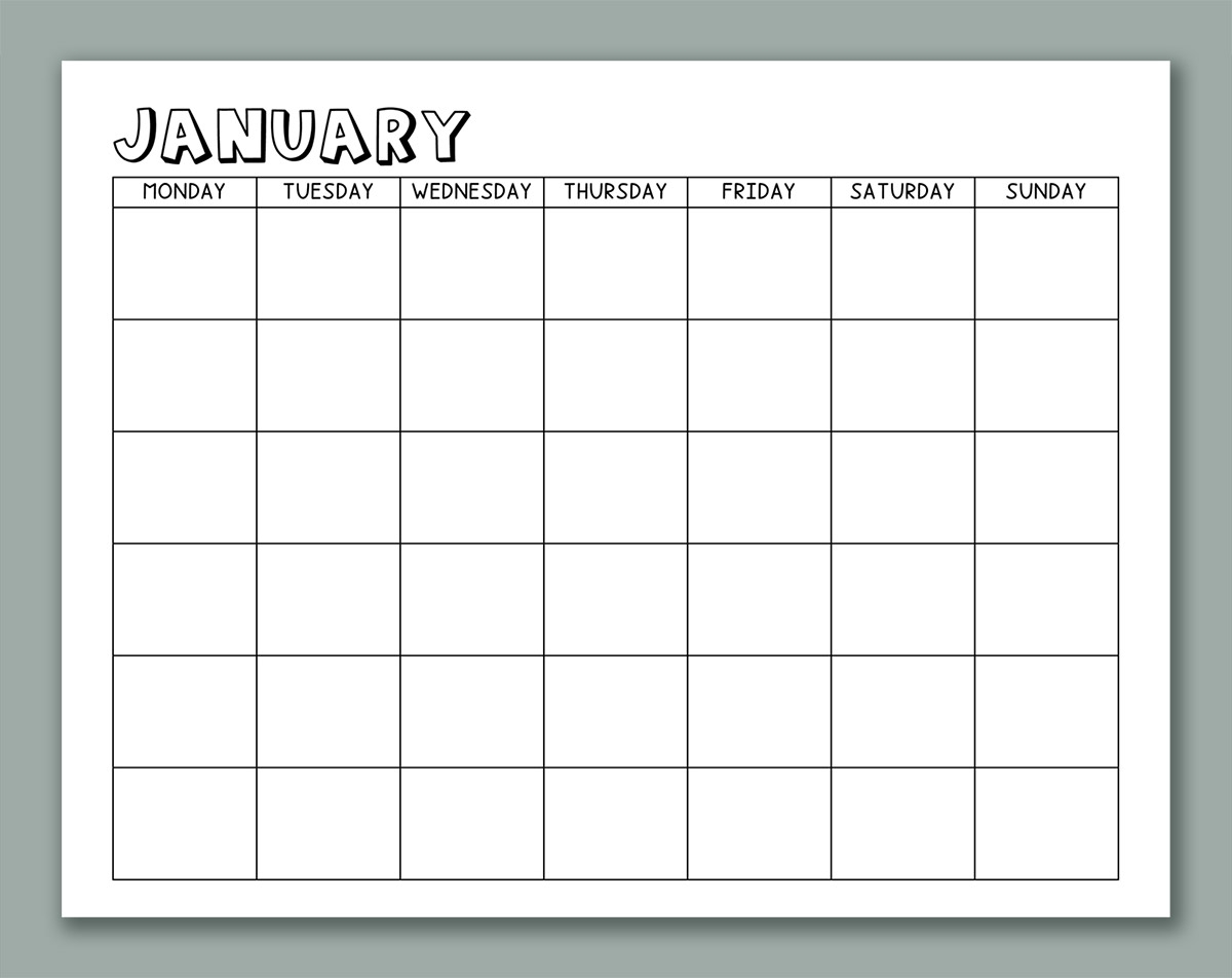 Printable Calendar For Kids 2026 2025 And Undated Versions Included