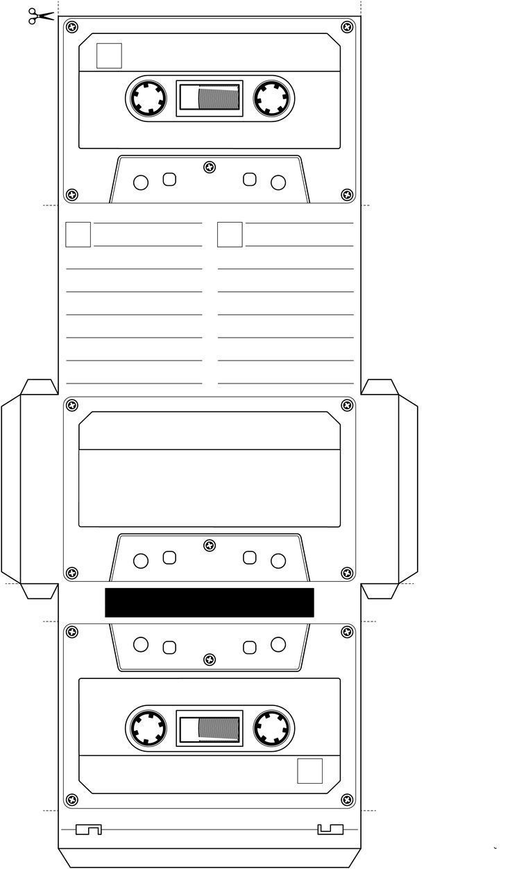 Printable Cassette Tape Origami Fun Paper Craft