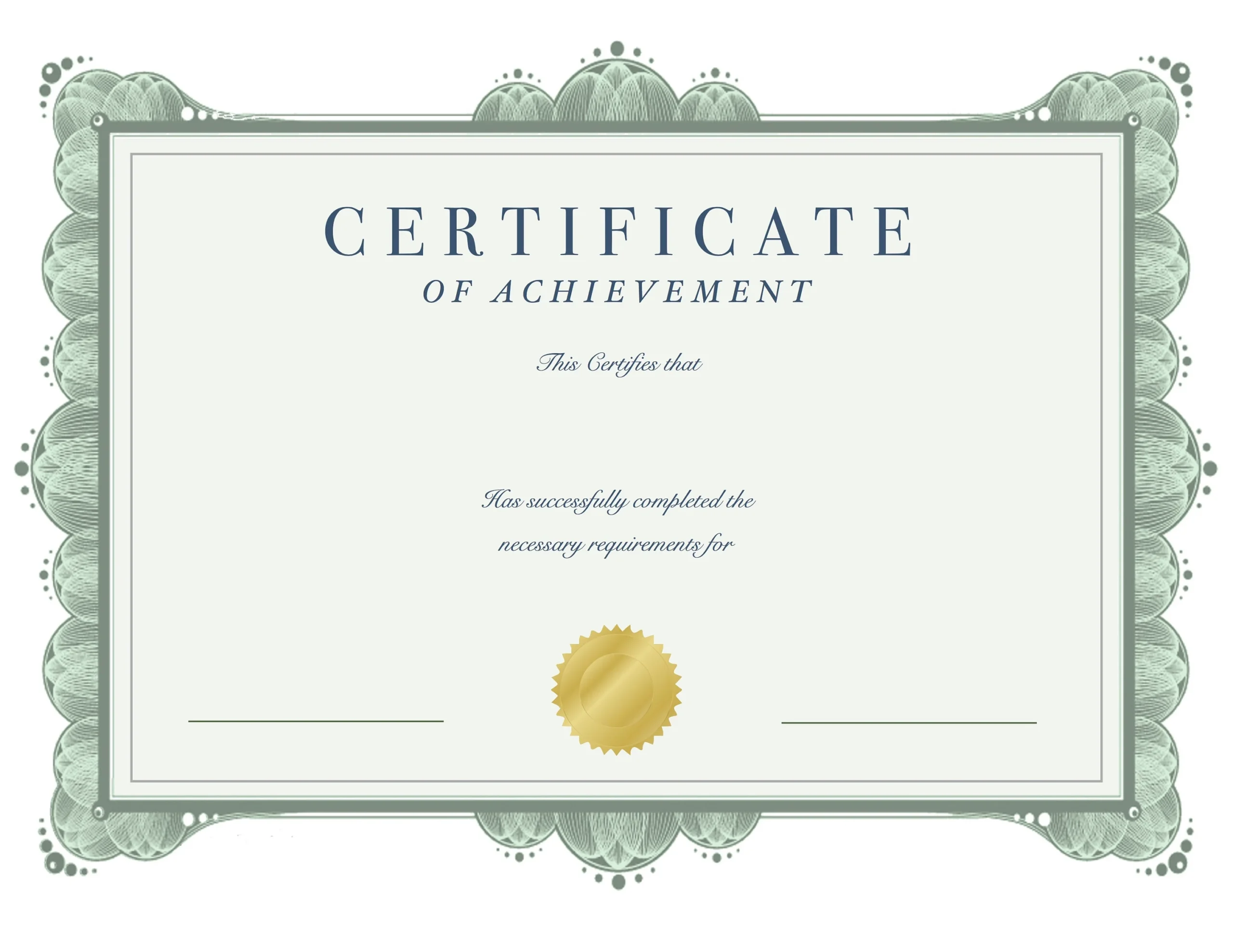 Blank Completion Template Printable Graduation